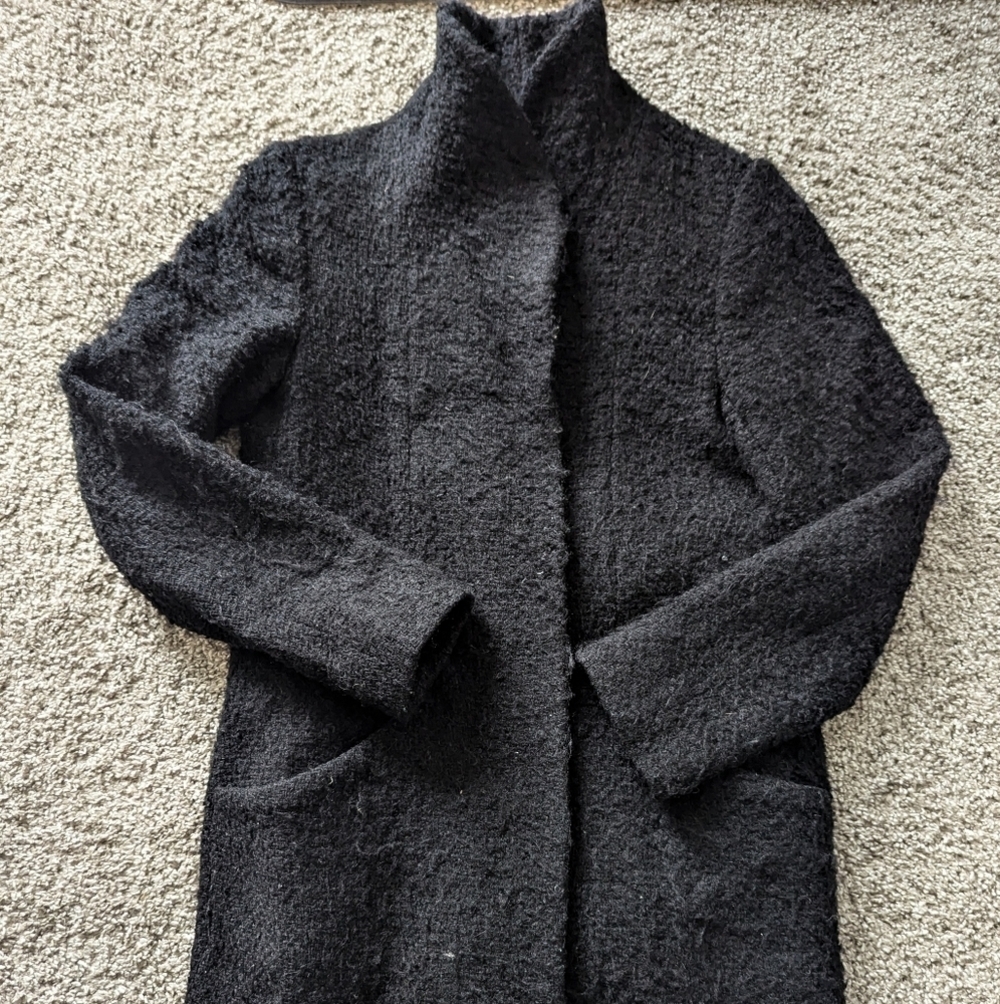 Aritzia Wilfred Mohair Wool Cocoon Coat Black Size S - Picture 7 of 7